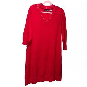 Elegant Red Long Sleeve Dress